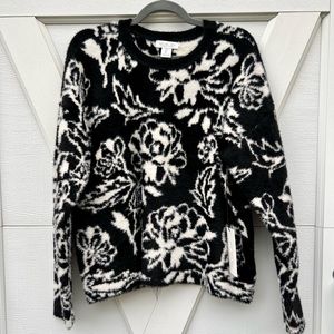 Rachel Zoe Black & White Floral Sweater